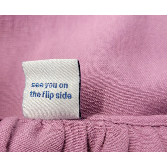 Old Navy Peplum Boho Peasant Top Womens M Dusty Rose V-neck Long Elastic Sleeves - Picture 9 of 12